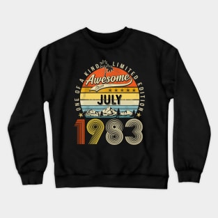 Awesome Since July 1983 Vintage 40th Birthday Crewneck Sweatshirt